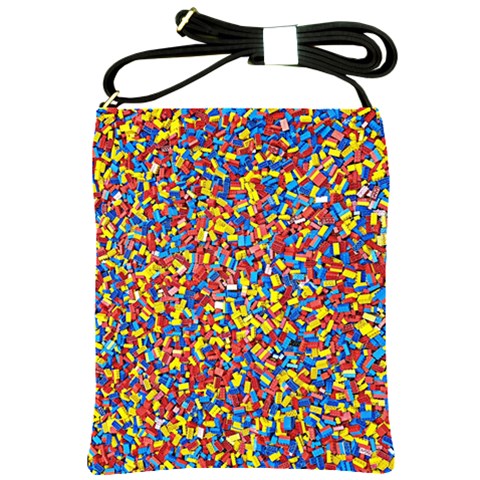 Colorful Lego Texture Lego Bricks Shoulder Sling Bag from ArtsNow.com Front