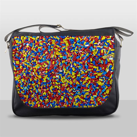 Colorful Lego Texture Lego Bricks Messenger Bag from ArtsNow.com Front