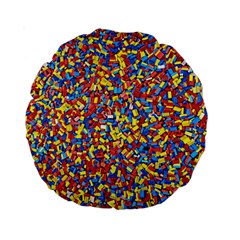 Colorful Lego Texture Lego Bricks Standard 15  Premium Round Cushions from ArtsNow.com Front