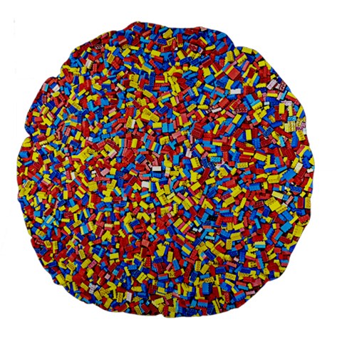 Colorful Lego Texture Lego Bricks Large 18  Premium Round Cushions from ArtsNow.com Front