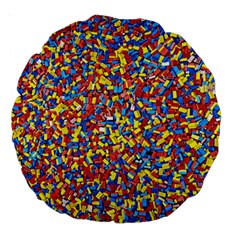 Colorful Lego Texture Lego Bricks Large 18  Premium Round Cushions from ArtsNow.com Front