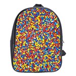 Colorful Lego Texture Lego Bricks School Bag (XL)