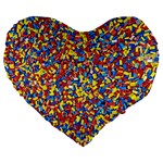 Colorful Lego Texture Lego Bricks Large 19  Premium Heart Shape Cushions