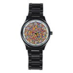 Colorful Lego Texture Lego Bricks Stainless Steel Round Watch