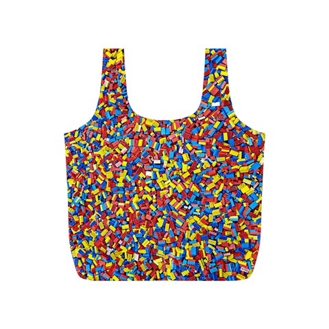 Colorful Lego Texture Lego Bricks Full Print Recycle Bag (S) from ArtsNow.com Front