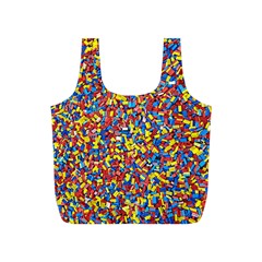 Colorful Lego Texture Lego Bricks Full Print Recycle Bag (S) from ArtsNow.com Front