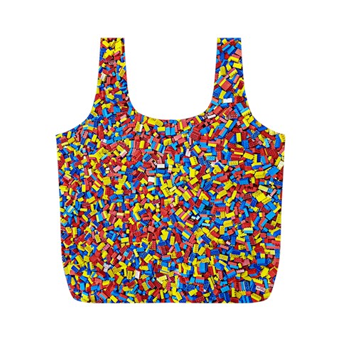 Colorful Lego Texture Lego Bricks Full Print Recycle Bag (M) from ArtsNow.com Front