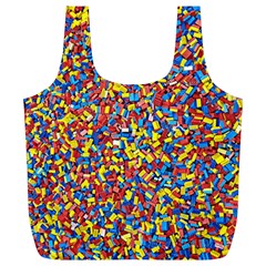 Colorful Lego Texture Lego Bricks Full Print Recycle Bag (XL) from ArtsNow.com Back