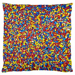 Colorful Lego Texture Lego Bricks Large Premium Plush Fleece Cushion Case (Two Sides) from ArtsNow.com Back