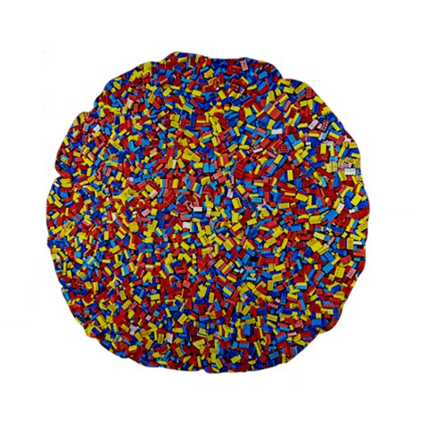 Colorful Lego Texture Lego Bricks Standard 15  Premium Flano Round Cushions from ArtsNow.com Front