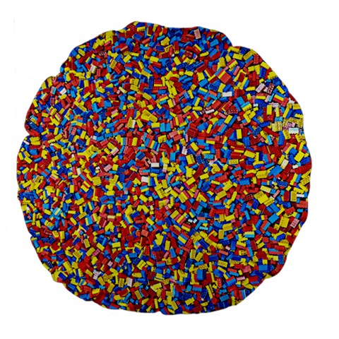 Colorful Lego Texture Lego Bricks Large 18  Premium Flano Round Cushions from ArtsNow.com Front