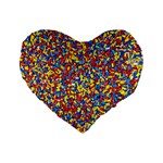 Colorful Lego Texture Lego Bricks Standard 16  Premium Flano Heart Shape Cushions