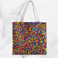 Colorful Lego Texture Lego Bricks Zipper Grocery Tote Bag from ArtsNow.com Front