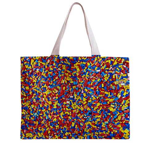 Colorful Lego Texture Lego Bricks Zipper Mini Tote Bag from ArtsNow.com Front