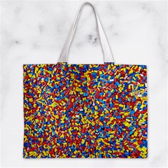 Colorful Lego Texture Lego Bricks Zipper Mini Tote Bag from ArtsNow.com Front