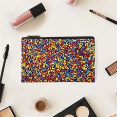 Colorful Lego Texture Lego Bricks Cosmetic Bag (XS) from ArtsNow.com Front