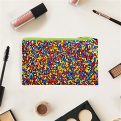 Colorful Lego Texture Lego Bricks Cosmetic Bag (XS) from ArtsNow.com Back