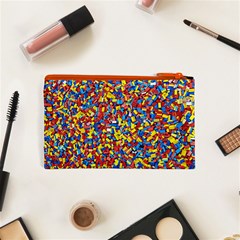 Colorful Lego Texture Lego Bricks Cosmetic Bag (XS) from ArtsNow.com Back