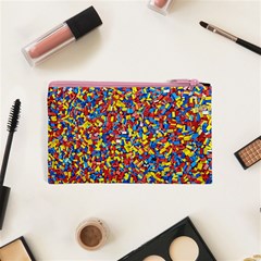 Colorful Lego Texture Lego Bricks Cosmetic Bag (XS) from ArtsNow.com Back