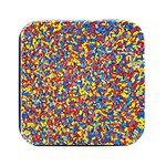 Colorful Lego Texture Lego Bricks Square Metal Box (Black)