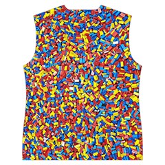 Colorful Lego Texture Lego Bricks Women s Button Up Vest from ArtsNow.com Back