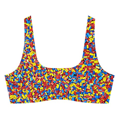 Colorful Lego Texture Lego Bricks Cross Back Hipster Bikini Set from ArtsNow.com Front