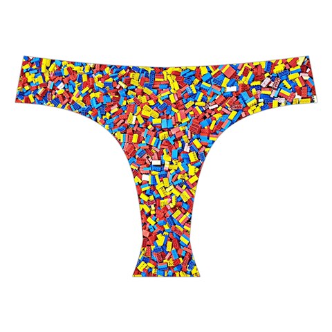 Colorful Lego Texture Lego Bricks Cross Back Hipster Bikini Set from ArtsNow.com Front Under