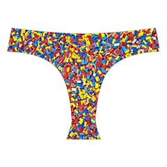 Colorful Lego Texture Lego Bricks Cross Back Hipster Bikini Set from ArtsNow.com Front Under