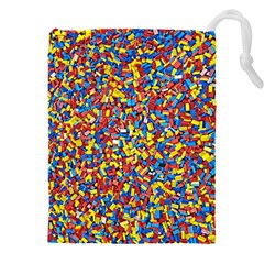 Colorful Lego Texture Lego Bricks Drawstring Pouch (4XL) from ArtsNow.com Front