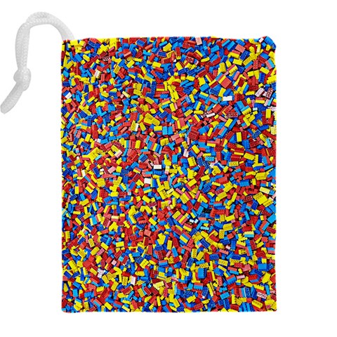 Colorful Lego Texture Lego Bricks Drawstring Pouch (5XL) from ArtsNow.com Back