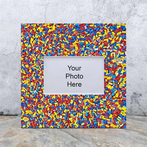 Colorful Lego Texture Lego Bricks White Box Photo Frame 4  x 6  from ArtsNow.com Front