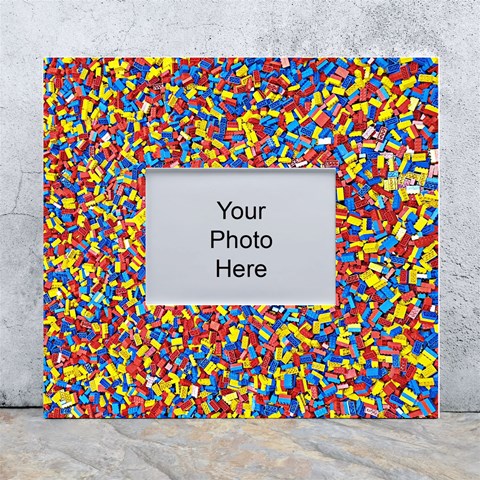 Colorful Lego Texture Lego Bricks White Wall Photo Frame 5  x 7  from ArtsNow.com Front