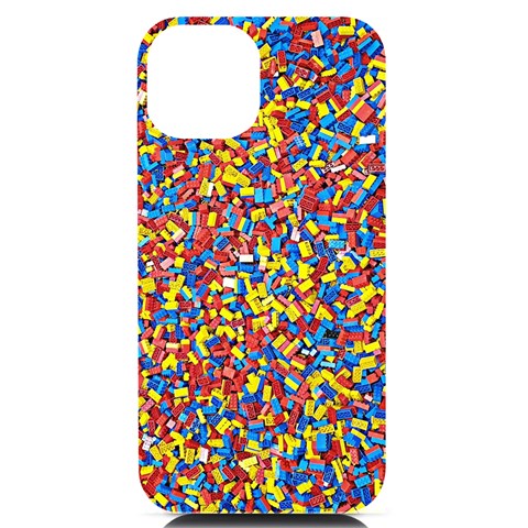 Colorful Lego Texture Lego Bricks iPhone 14 Black UV Print Case from ArtsNow.com Front