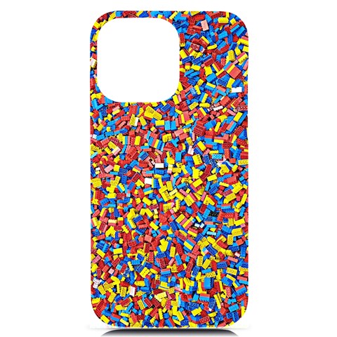 Colorful Lego Texture Lego Bricks iPhone 14 Pro Max Black UV Print Case from ArtsNow.com Front