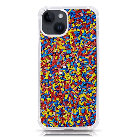 Colorful Lego Texture Lego Bricks iPhone 14 TPU UV Print Case from ArtsNow.com Front