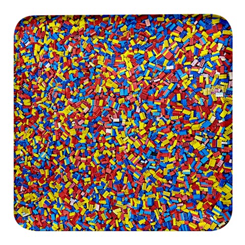 Colorful Lego Texture Lego Bricks Square Glass Fridge Magnet (4 pack) from ArtsNow.com Front