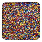 Colorful Lego Texture Lego Bricks Square Glass Fridge Magnet (4 pack)