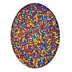 Colorful Lego Texture Lego Bricks Oval Glass Fridge Magnet (4 pack)