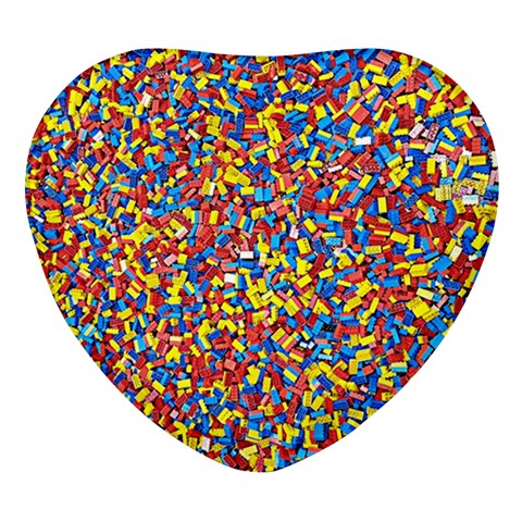 Colorful Lego Texture Lego Bricks Heart Glass Fridge Magnet (4 pack) from ArtsNow.com Front