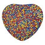 Colorful Lego Texture Lego Bricks Heart Glass Fridge Magnet (4 pack)