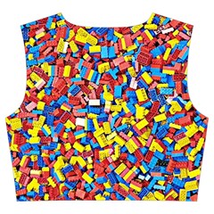 Colorful Lego Texture Lego Bricks Trumpet Sleeve Cropped Top from ArtsNow.com Back