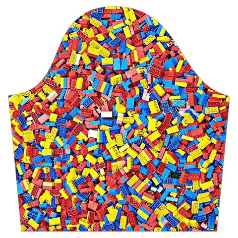 Colorful Lego Texture Lego Bricks Trumpet Sleeve Cropped Top from ArtsNow.com Sleeve Left