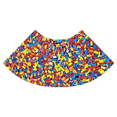 Colorful Lego Texture Lego Bricks Trumpet Sleeve Cropped Top from ArtsNow.com Cuff Right