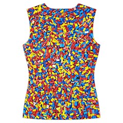 Colorful Lego Texture Lego Bricks Women s Cut Out Long Sleeve T Back