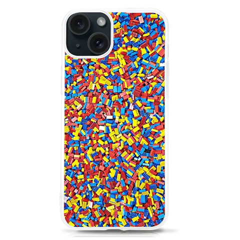 Colorful Lego Texture Lego Bricks iPhone 15 TPU UV Print Case from ArtsNow.com Front