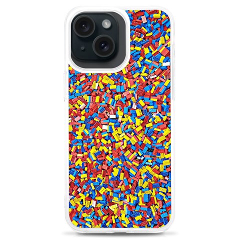 Colorful Lego Texture Lego Bricks iPhone 15 Plus TPU UV Print Case from ArtsNow.com Front