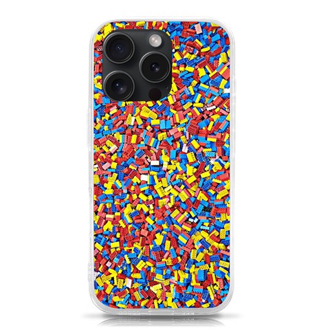 Colorful Lego Texture Lego Bricks iPhone 15 Pro TPU UV Print Case from ArtsNow.com Front