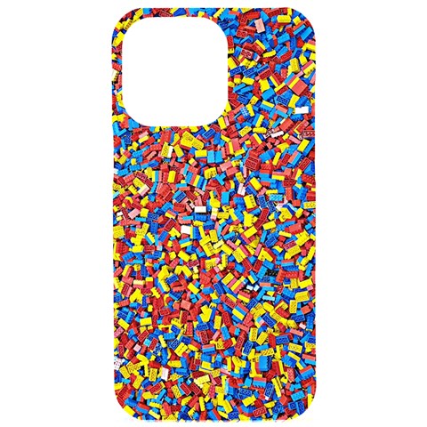 Colorful Lego Texture Lego Bricks iPhone 15 Pro Max Black UV Print PC Hardshell Case from ArtsNow.com Front