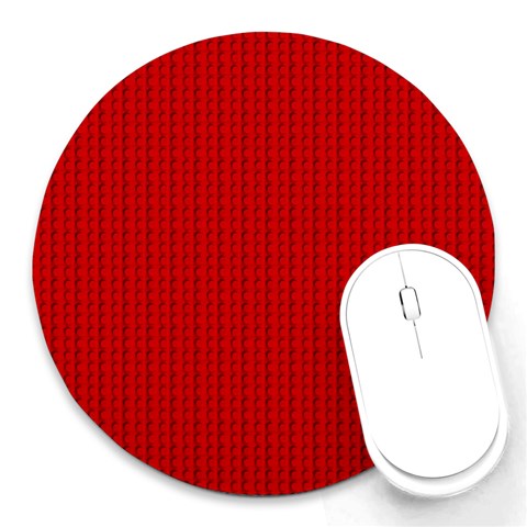 Ed Lego Texture Macro, Red Dots Background, Lego Round Mousepad from ArtsNow.com Front