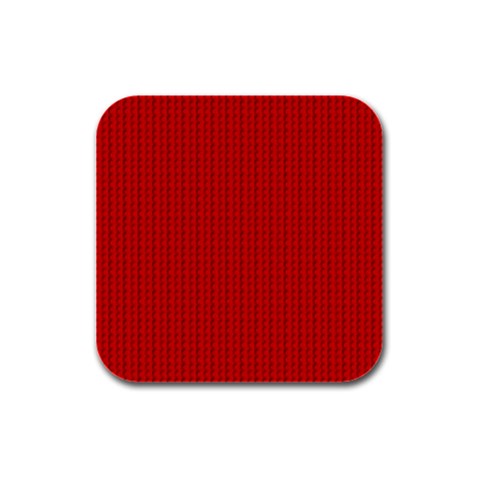 Ed Lego Texture Macro, Red Dots Background, Lego Rubber Square Coaster (4 pack) from ArtsNow.com Front